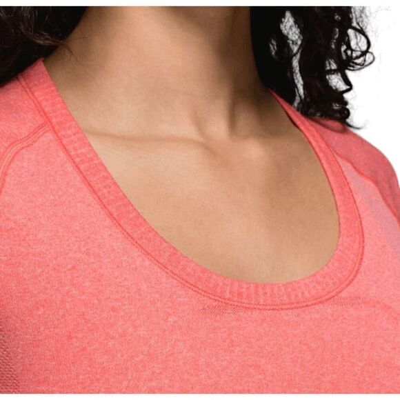 LULULEMON ATHLETICA Swiftly Tech Short Sleeve Scoop in Heathered Alarming Size 8 - Picture 4 of 6